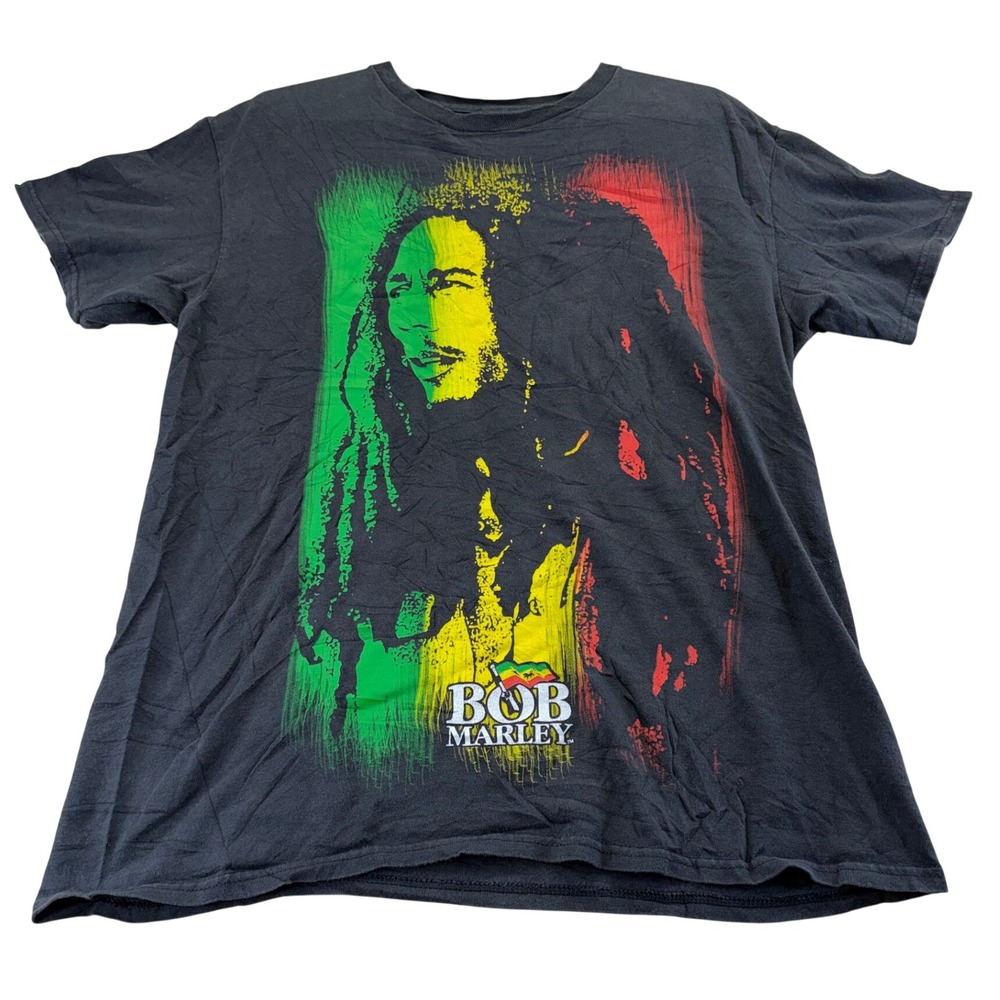 Rootswear T Shirt Mens M Black Bob Marley Graphic Rasta Vintage Reggae Tee
